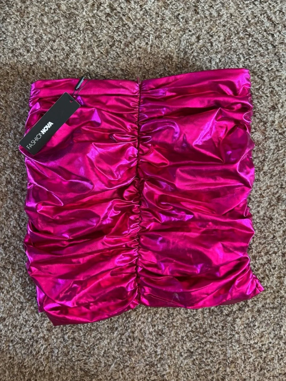 Fashion Nova NWT Fuchsia Faux Leather Mini Skirt XL - Picture 5 of 8